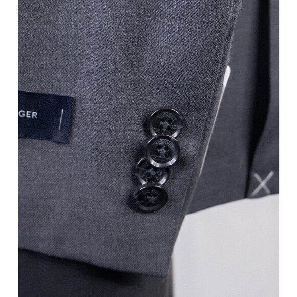 NWT Tommy Hilfiger 2-Pcs Suit Solid Gray Jacket Sz 38S Pants 36X34 Wool Blend - Picture 8 of 16